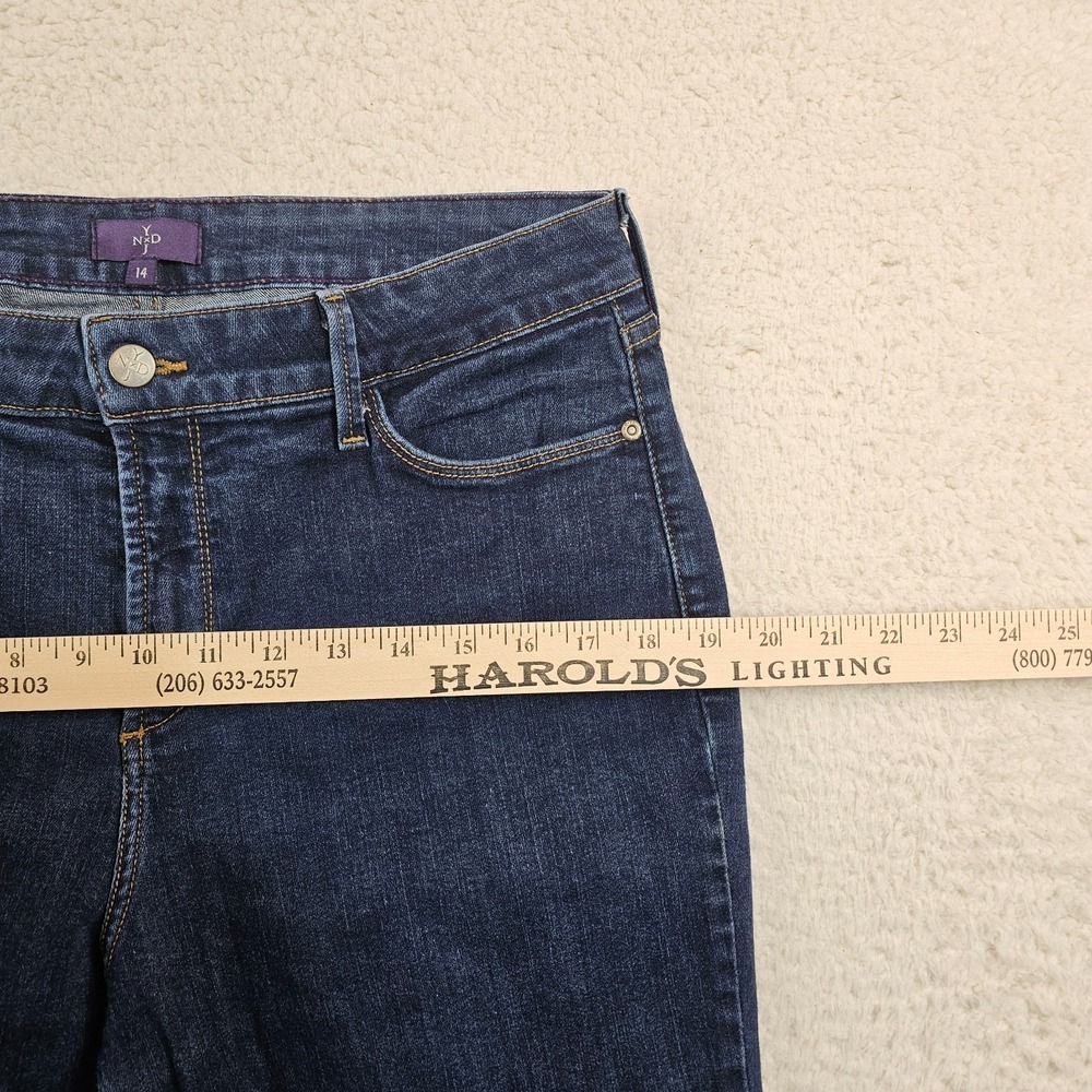 NYDJ Jeans Women's 14 Blue Med Wash Straight Leg High Rise Lift Tuck Technology - Picture 5 of 16